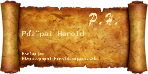 Pápai Herold névjegykártya